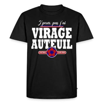 Virage Auteuil Paris football supporter club - T-shirt Premium bio Homme - noir - Devant - Nico (187cm)