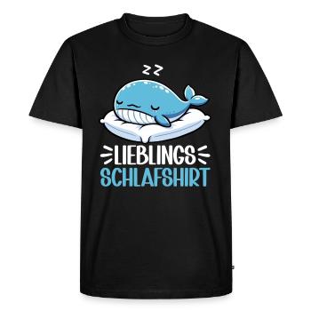 Chemise de nuit officielle baleine noctambule - T-shirt Premium bio Homme - noir - Devant - Nico (187cm)