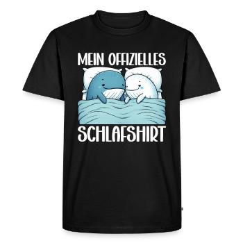 Chemise de nuit officielle baleine noctambule - T-shirt Premium bio Homme - noir - Devant - Nico (187cm)