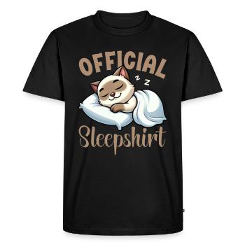 Official Sleeping Shirt Burmese Cat Pajamas - Men's Premium Organic T-Shirt - black - Front - Nico (187cm)
