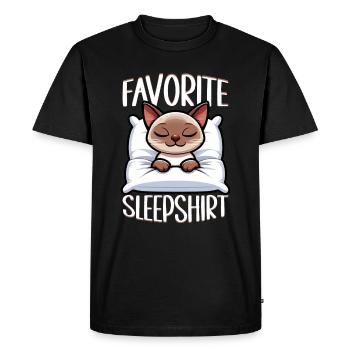 Official Sleeping Shirt Burmese Cat Pajamas - Men's Premium Organic T-Shirt - black - Front - Nico (187cm)