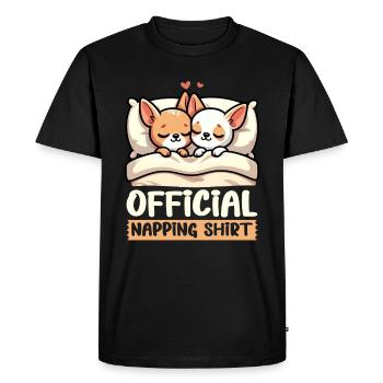 Maison Officielle Sleeping House Chihuahua Chien Schlafyhead - T-shirt Premium bio Homme - noir - Devant - Nico (187cm)