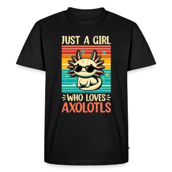 Axolotl Mignon Amphibien Amoureux des animaux Otaku - T-shirt Premium bio Homme - noir - Devant - Nico (187cm)
