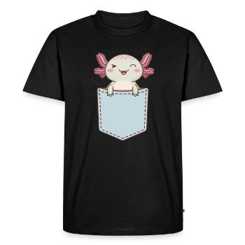 Axolotl Mignon Amphibien Amoureux des animaux Otaku - T-shirt Premium bio Homme - noir - Devant - Nico (187cm)