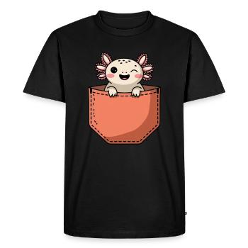 Axolotl Mignon Amphibien Amoureux des animaux Otaku - T-shirt Premium bio Homme - noir - Devant - Nico (187cm)