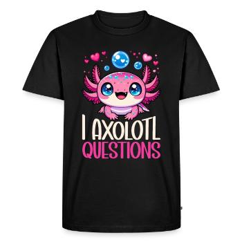 Axolotl Mignon Amphibien Amoureux des animaux Otaku - T-shirt Premium bio Homme - noir - Devant - Nico (187cm)
