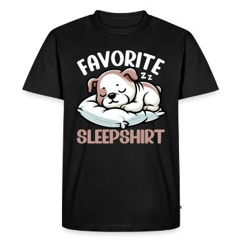 Official Sleeping House Bulldog Lover Lazy - Men's Premium Organic T-Shirt - black - Front - Nico (187cm)