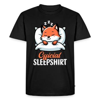 Official Sleeper Fox Cute Funny Lazy - Men's Premium Organic T-Shirt - black - Front - Nico (187cm)