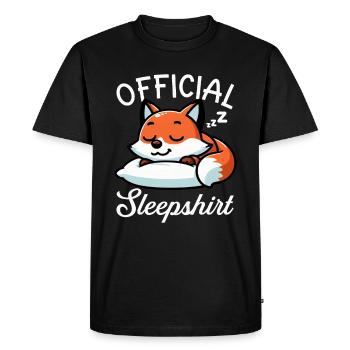 Official Sleeper Fox Cute Funny Lazy - Men's Premium Organic T-Shirt - black - Front - Nico (187cm)