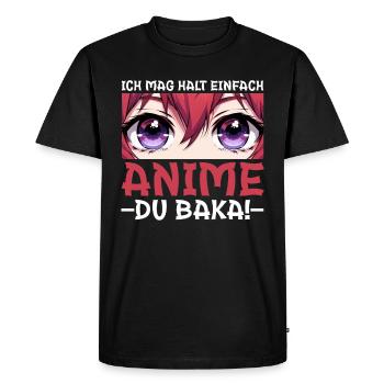 Anime Manga Otaku Japan Kawaii Waifu Anime Cosplay - Men's Premium Organic T-Shirt - black - Front - Nico (187cm)