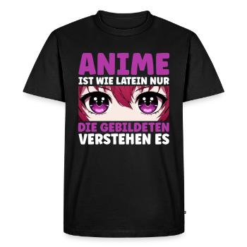 Anime Manga Otaku Japan Kawaii Waifu Anime Cosplay - Men's Premium Organic T-Shirt - black - Front - Nico (187cm)