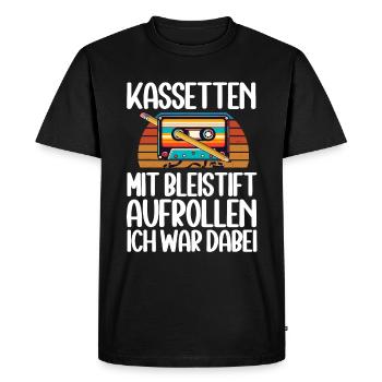 Cassettes Lecteur Mixtape Musique des années 80 Vintage - T-shirt Premium bio Homme - noir - Devant - Nico (187cm)