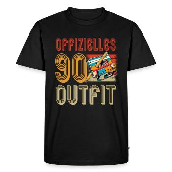 Cassettes Lecteur Mixtape Musique des années 80 Vintage - T-shirt Premium bio Homme - noir - Devant - Nico (187cm)