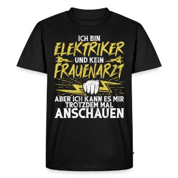 Electronics Technician Electrics Profession Volt Electrical Engineering - Men's Premium Organic T-Shirt - black - Front - Nico (187cm)