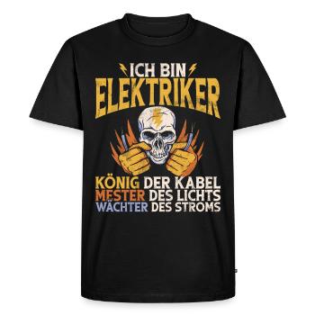 Electronics Technician Electrics Profession Volt Electrical Engineering - Men's Premium Organic T-Shirt - black - Front - Nico (187cm)