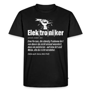 Electronics Technician Electrics Profession Volt Electrical Engineering - Men's Premium Organic T-Shirt - black - Front - Nico (187cm)