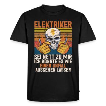 Electronics Technician Electrics Profession Volt Electrical Engineering - Men's Premium Organic T-Shirt - black - Front - Nico (187cm)