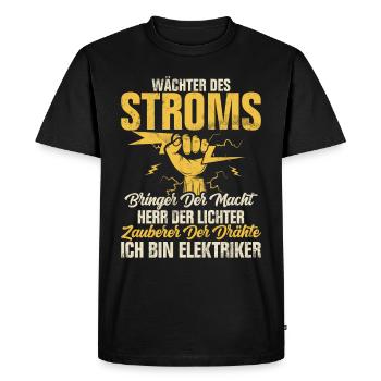 Electronics Technician Electrics Profession Volt Electrical Engineering - Men's Premium Organic T-Shirt - black - Front - Nico (187cm)