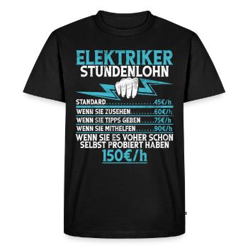 Electronics Technician Electrics Profession Volt Electrical Engineering - Men's Premium Organic T-Shirt - black - Front - Nico (187cm)