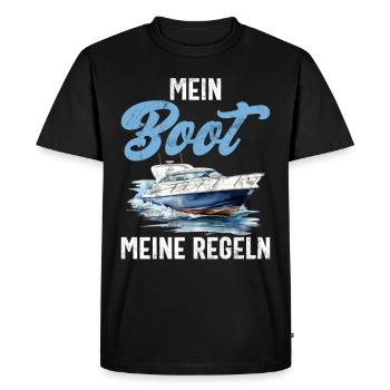 Capitaine à voile Dire bateau Voilier Capitaine - T-shirt Premium bio Homme - noir - Devant - Nico (187cm)