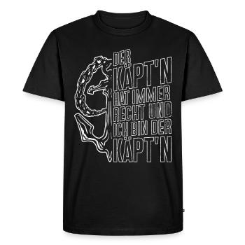 Capitaine à voile Dire bateau Voilier Capitaine - T-shirt Premium bio Homme - noir - Devant - Nico (187cm)