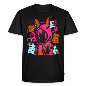Anime Fille Japonais Coloré Cyberpunk - T-shirt Premium bio Homme - noir - Devant - Nico (187cm)