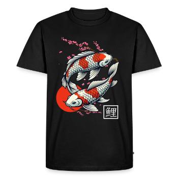 carpe koï japonaise poisson nishikigoi - T-shirt Premium bio Homme - noir - Devant - Nico (187cm)