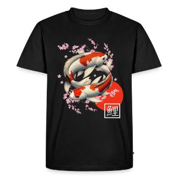 carpe koï japonaise poisson nishikigoi - T-shirt Premium bio Homme - noir - Devant - Nico (187cm)