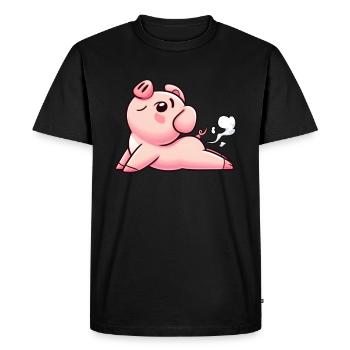 Pig Yoga Inhale Exhale Meditation Yoga - Men's Premium Organic T-Shirt - black - Front - Nico (187cm)
