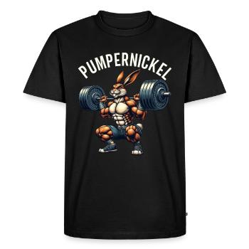 Pumpernickel Rabbit Entraîneur de fitness Bodybuilder - T-shirt Premium bio Homme - noir - Devant - Nico (187cm)