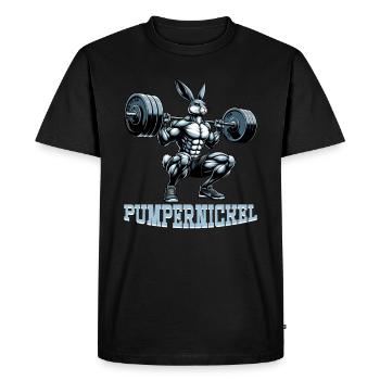 Pumpernickel Rabbit Entraîneur de fitness Bodybuilder - T-shirt Premium bio Homme - noir - Devant - Nico (187cm)
