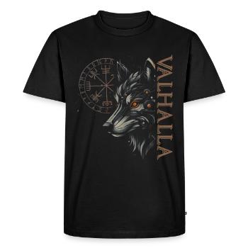 Valhalla Wolf Dieux nordiques Vikings nordiques - T-shirt Premium bio Homme - noir - Devant - Nico (187cm)