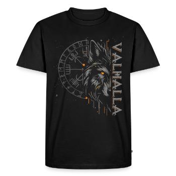 Valhalla Wolf Norse Gods Norse Vikings - Men's Premium Organic T-Shirt - black - Front - Nico (187cm)