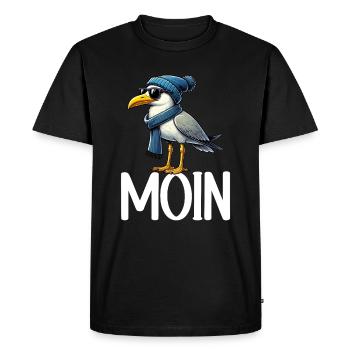 Moin Seagull Allemagne du Nord Salutations Mer Baltique Mer du Nord - T-shirt Premium bio Homme - noir - Devant - Nico (187cm)