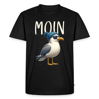 Moin Seagull Allemagne du Nord Salutations Mer Baltique Mer du Nord - T-shirt Premium bio Homme - noir - Devant - Nico (187cm)