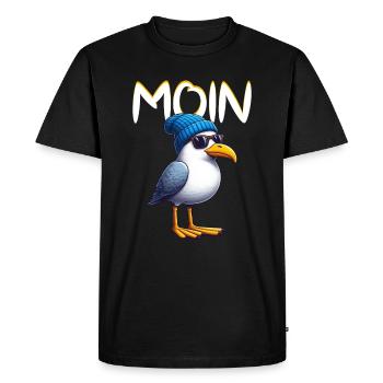 Moin Seagull Allemagne du Nord Salutations Mer Baltique Mer du Nord - T-shirt Premium bio Homme - noir - Devant - Nico (187cm)