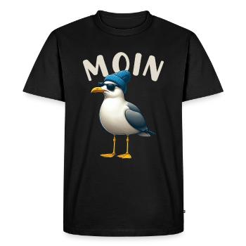 Moin Seagull Allemagne du Nord Salutations Mer Baltique Mer du Nord - T-shirt Premium bio Homme - noir - Devant - Nico (187cm)