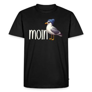 Moin Seagull Allemagne du Nord Salutations Mer Baltique Mer du Nord - T-shirt Premium bio Homme - noir - Devant - Nico (187cm)