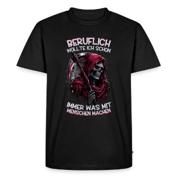 Sarcastique Grande Faucheuse Humour noir Noir - T-shirt Premium bio Homme - noir - Devant - Nico (187cm)