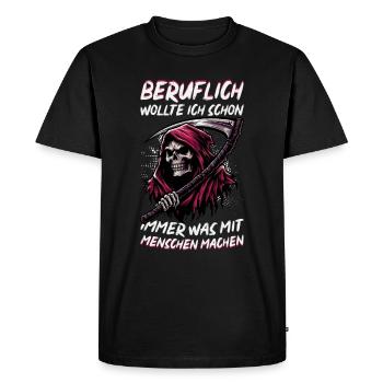 Sarcastique Grande Faucheuse Humour noir Noir - T-shirt Premium bio Homme - noir - Devant - Nico (187cm)