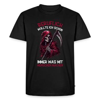 Sarcastique Grande Faucheuse Humour noir Noir - T-shirt Premium bio Homme - noir - Devant - Nico (187cm)