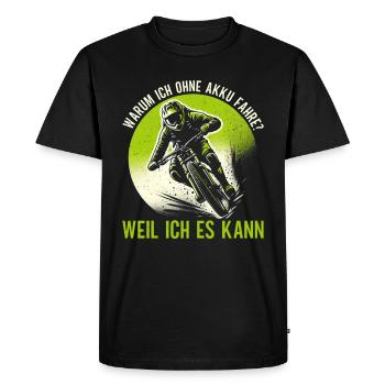 Vététistes, amateurs de VTT, cyclisme - T-shirt Premium bio Homme - noir - Devant - Nico (187cm)