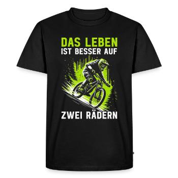 Vététistes, amateurs de VTT, cyclisme - T-shirt Premium bio Homme - noir - Devant - Nico (187cm)