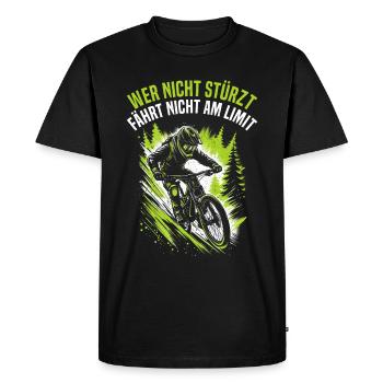 Vététistes, amateurs de VTT, cyclisme - T-shirt Premium bio Homme - noir - Devant - Nico (187cm)