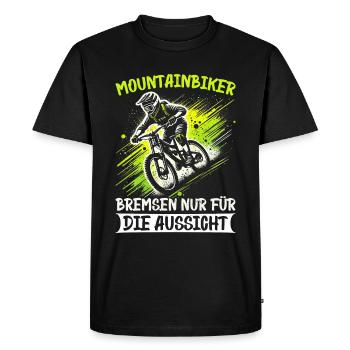 Vététistes, amateurs de VTT, cyclisme - T-shirt Premium bio Homme - noir - Devant - Nico (187cm)