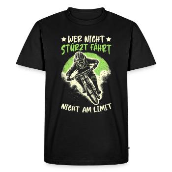 Vététistes, amateurs de VTT, cyclisme - T-shirt Premium bio Homme - noir - Devant - Nico (187cm)