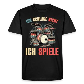 Batteur Batteur Percussion Musiciens - T-shirt Premium bio Homme - noir - Devant - Nico (187cm)