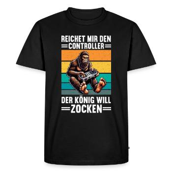Hands me the controller the king wants to gamble - Men's Premium Organic T-Shirt - black - Front - Nico (187cm)