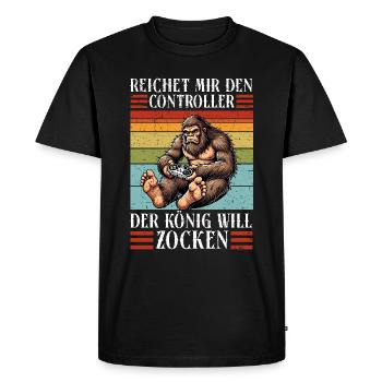 Hands me the controller the king wants to gamble - Men's Premium Organic T-Shirt - black - Front - Nico (187cm)