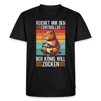 Hands me the controller the king wants to gamble - Men's Premium Organic T-Shirt - black - Front - Nico (187cm)